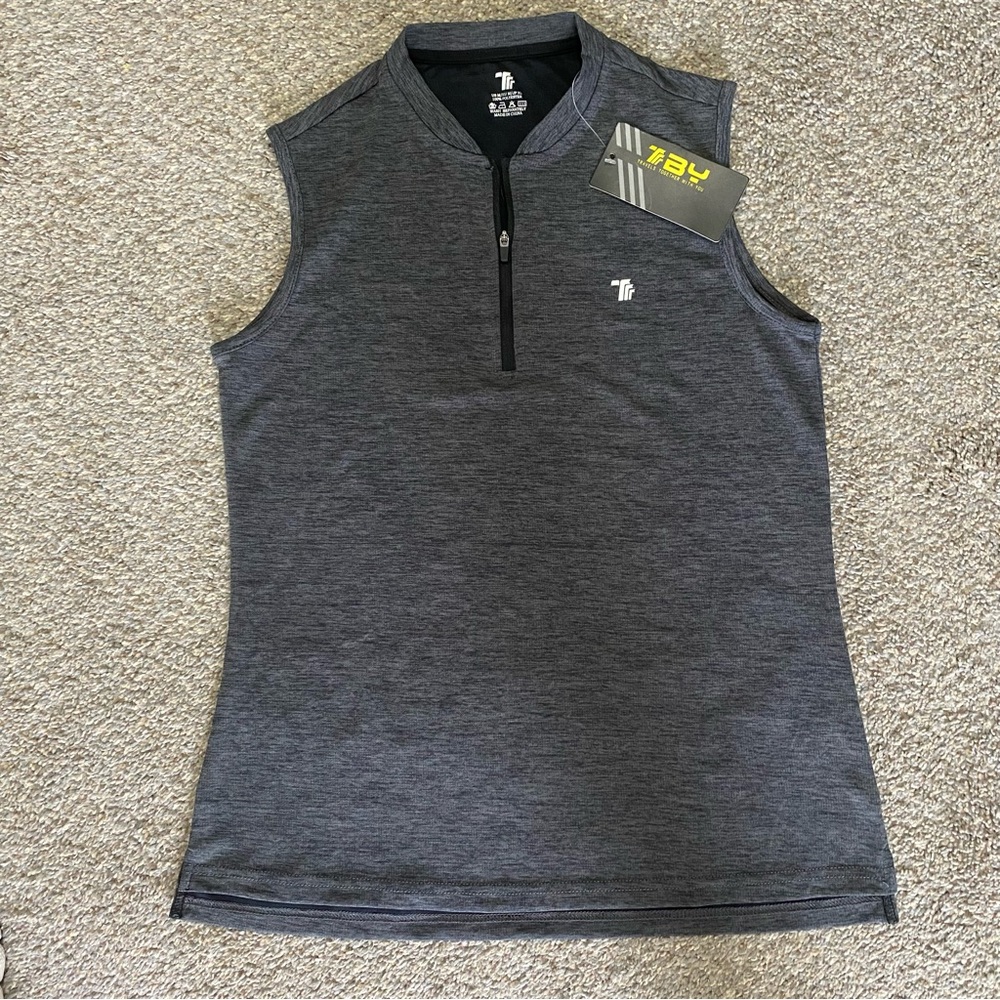 TBY Sleeveless Shirt Women’s XL Grey Workout Gym Travels Together With You NWT